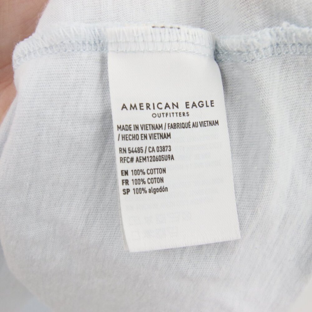 American Eagle Top Light Blue Racerback Scoop Round Neck 100% Cotton Large - Picture 7 of 8